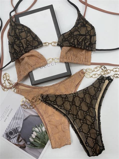 women gucci bathing suit|Gucci bikini chain.